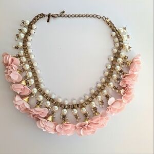 SALE ! Ivory Pearl & Pink Rose INC International Concepts Faceted Sparkle Neckla